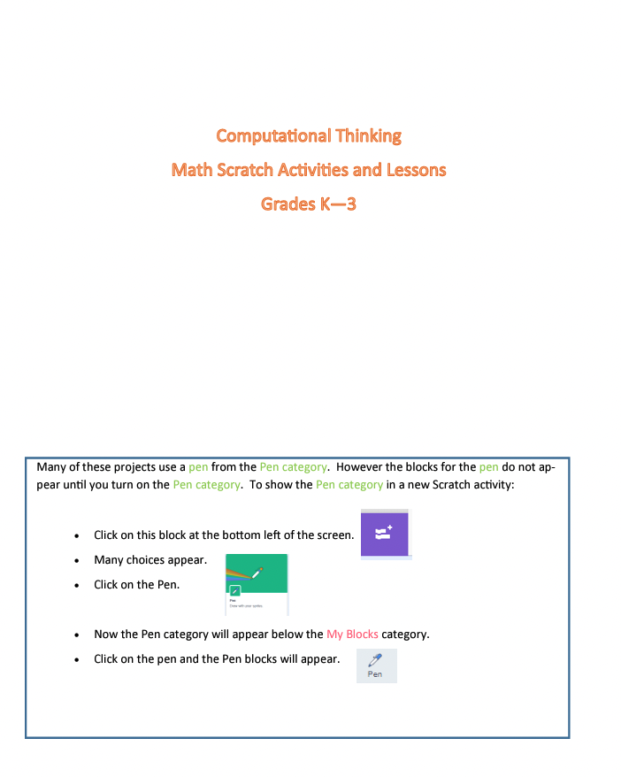 K-3 Math Activities and Lessons